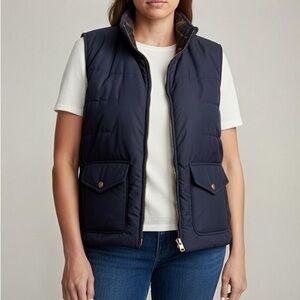 Ralph Lauren Women’s Navy Quilted Down Puffer Vest 2X Reversible New with tags